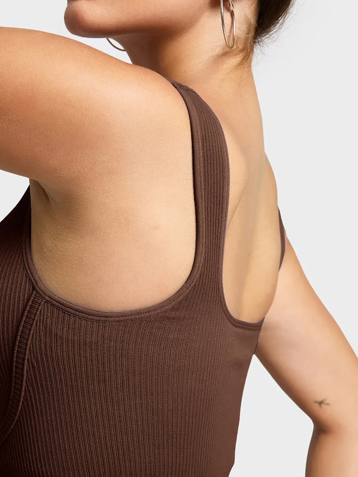 Shapewear Seamless Rib V-Neck Romper