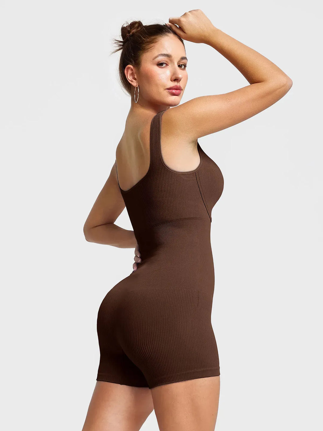 Shapewear Seamless Rib V-Neck Romper