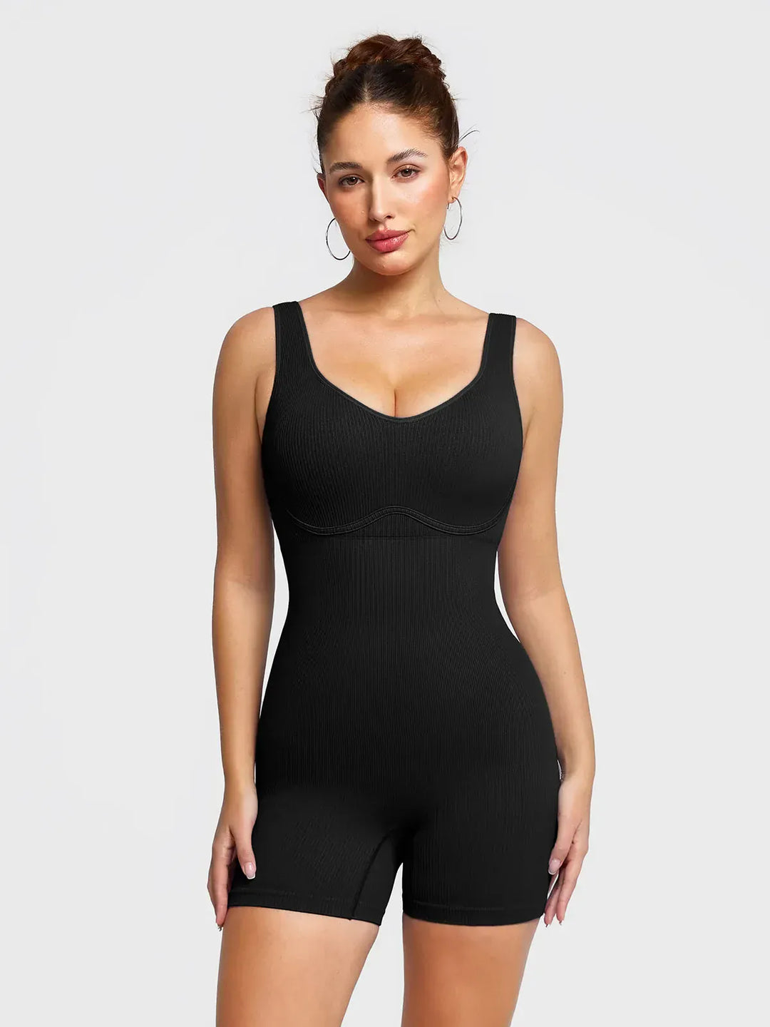 Shapewear Seamless Rib V-Neck Romper