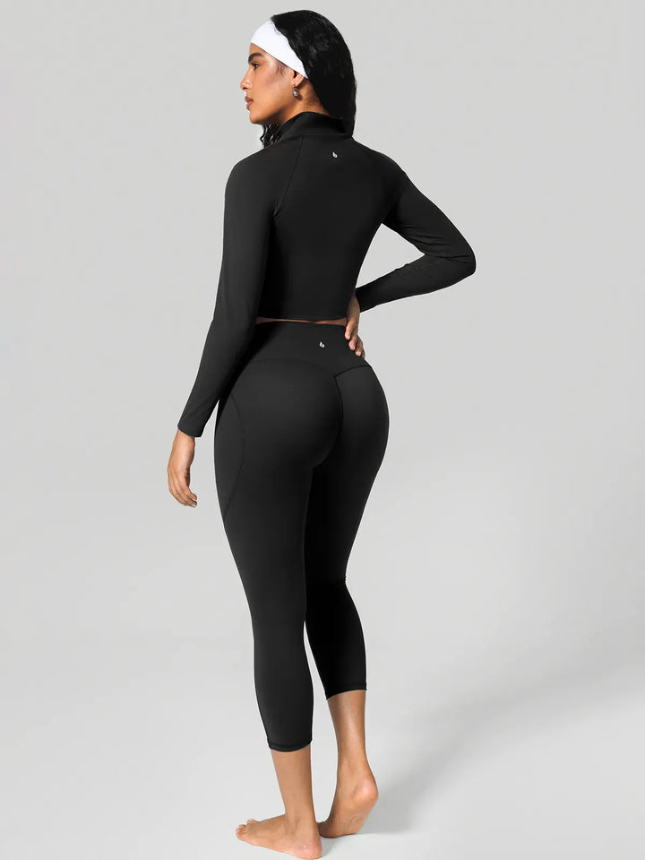 A model wearing a BRXL® Shapewear Yoga 7/8  Leggings in