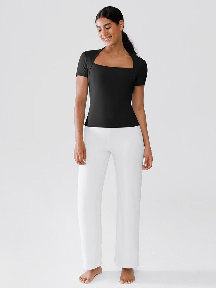 BRXL® Short Sleeve Square Neck Shrug Crop Top