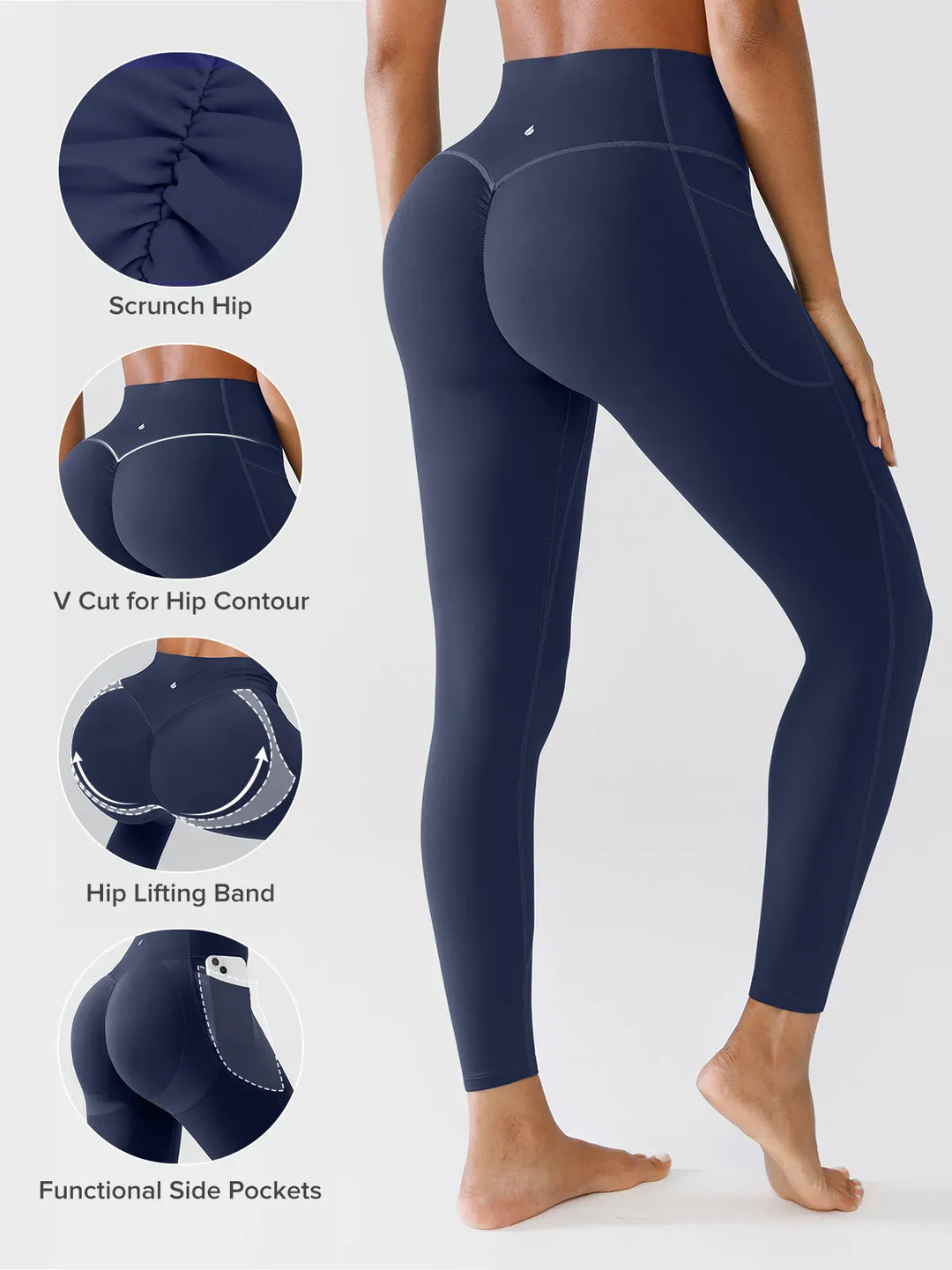 A model wearing a BRXL® Side Pocket Butt-Lift Leggings