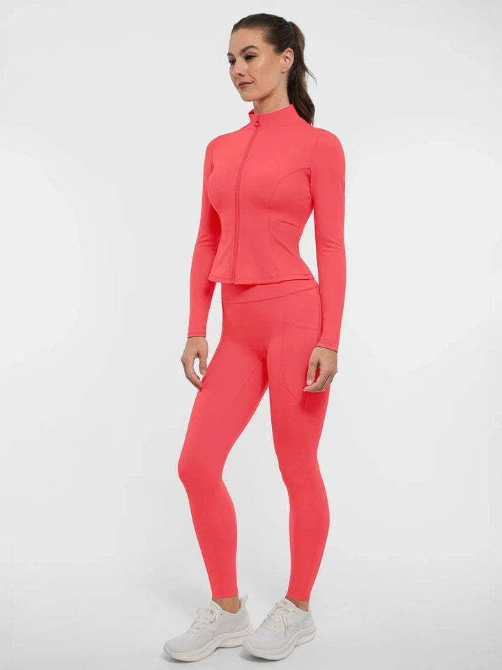 BRXL® Slim Form Zip Front Jacket Sculpted Leggings Set