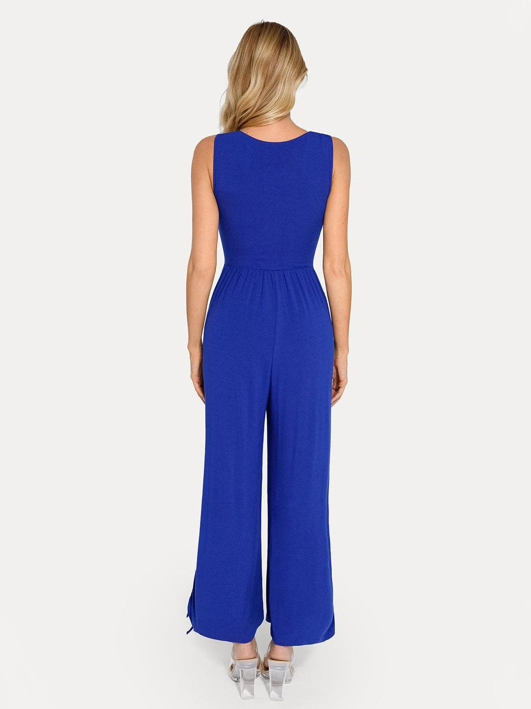 Popilush? Casual Slimming Jumpsuit Fashion Shapewear Square Neck Tummy Control Wide Leg Jumpsuit