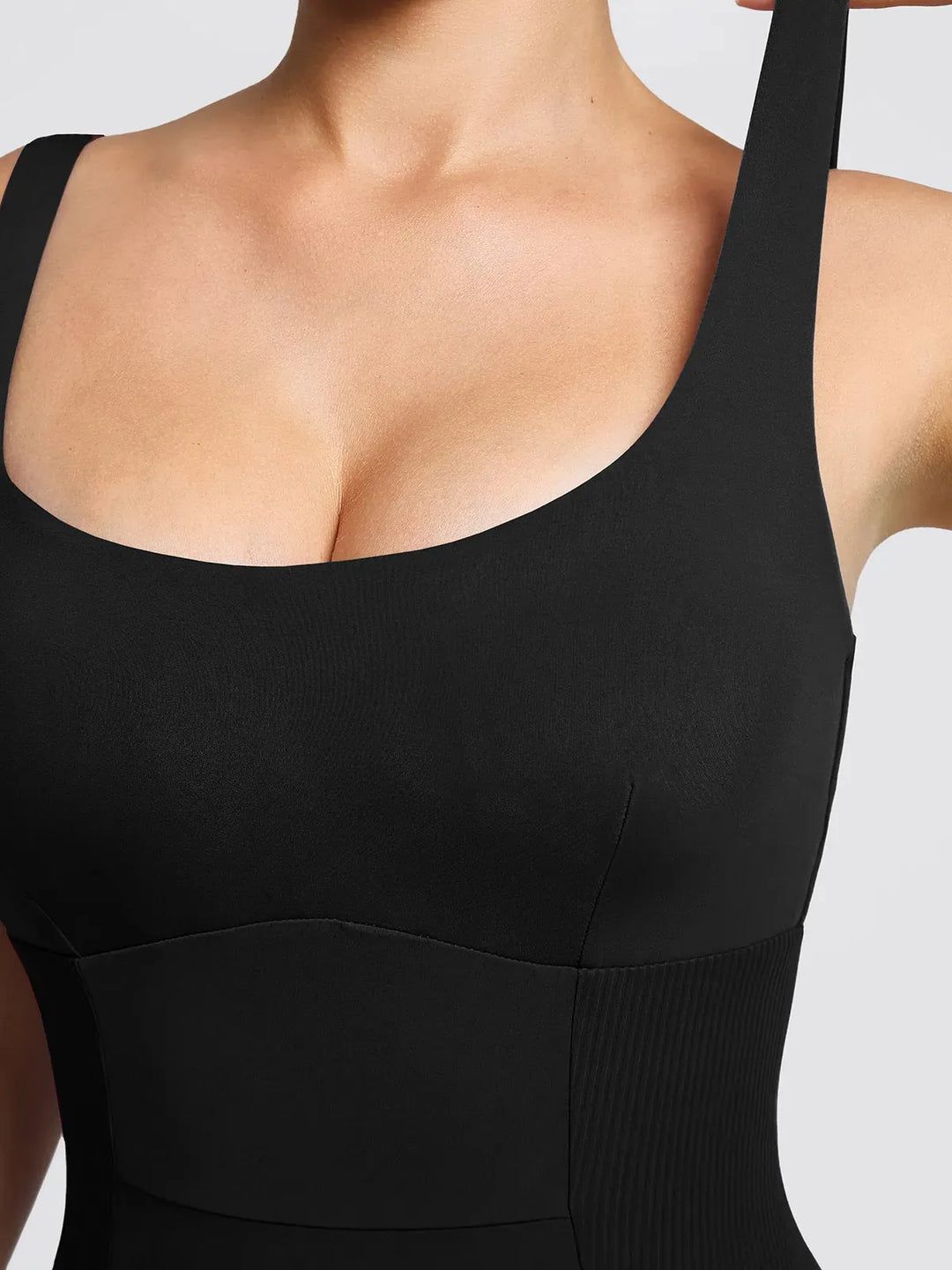 Square Neck Tummy Control Strappy Romper