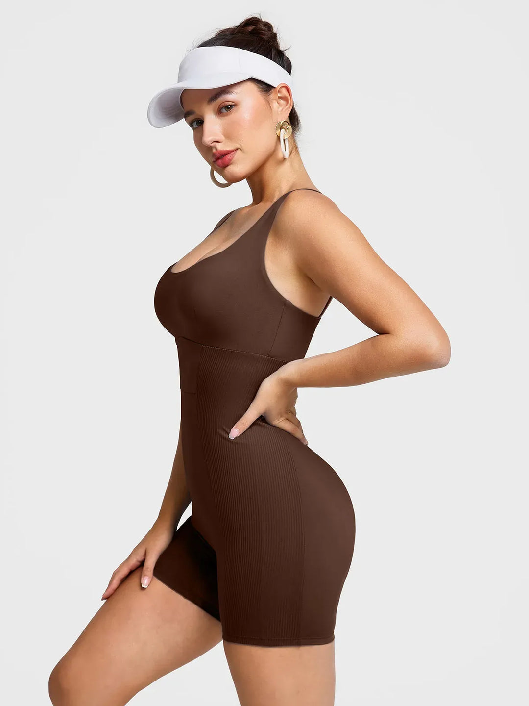 Square Neck Tummy Control Strappy Romper