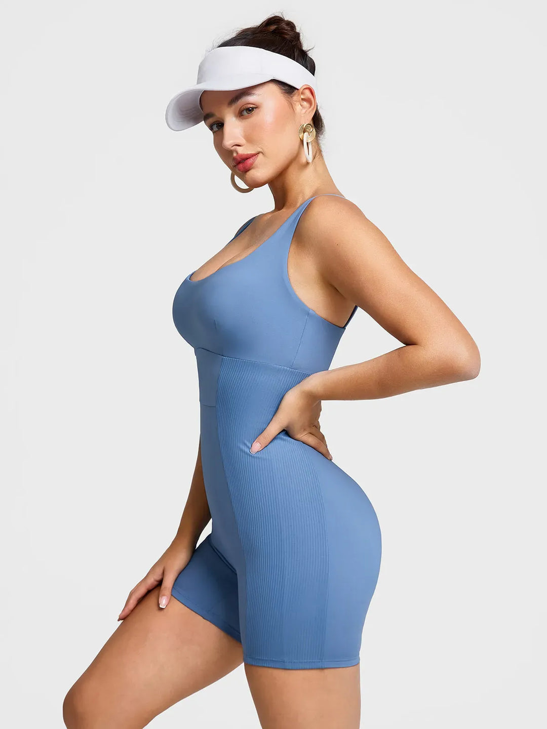 Square Neck Tummy Control Strappy Romper
