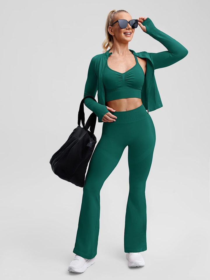 STAYLAT™ No-Roll Waistband Seamless Tummy Control Flare Leggings Gen 3