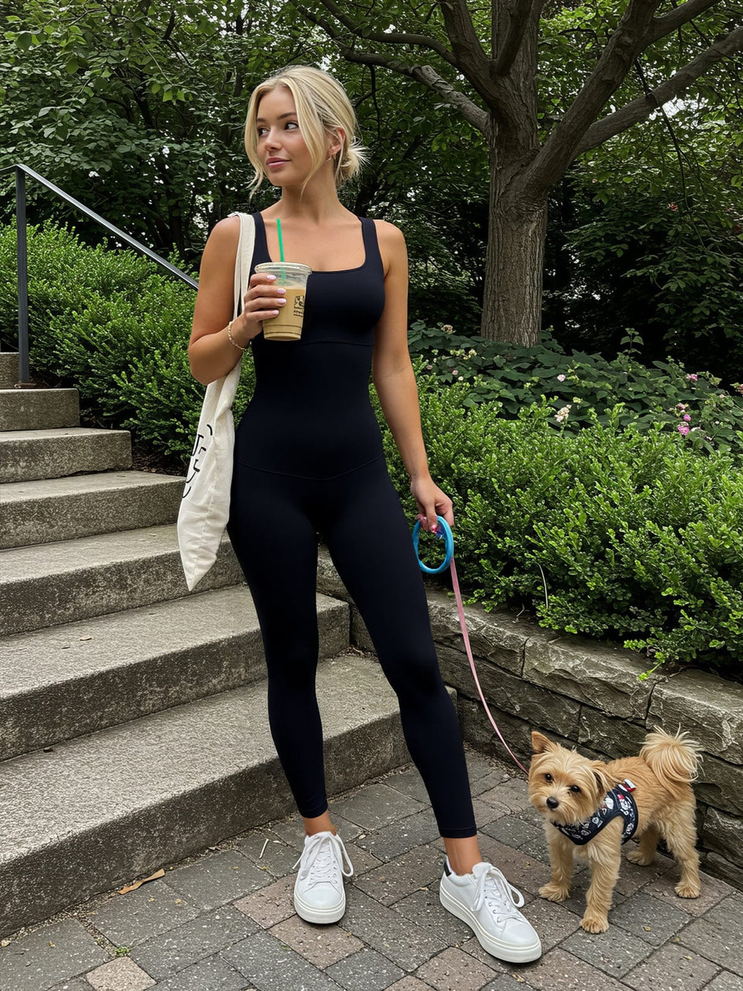 Thigh Slimming Bodycon Workout Jumpsuit