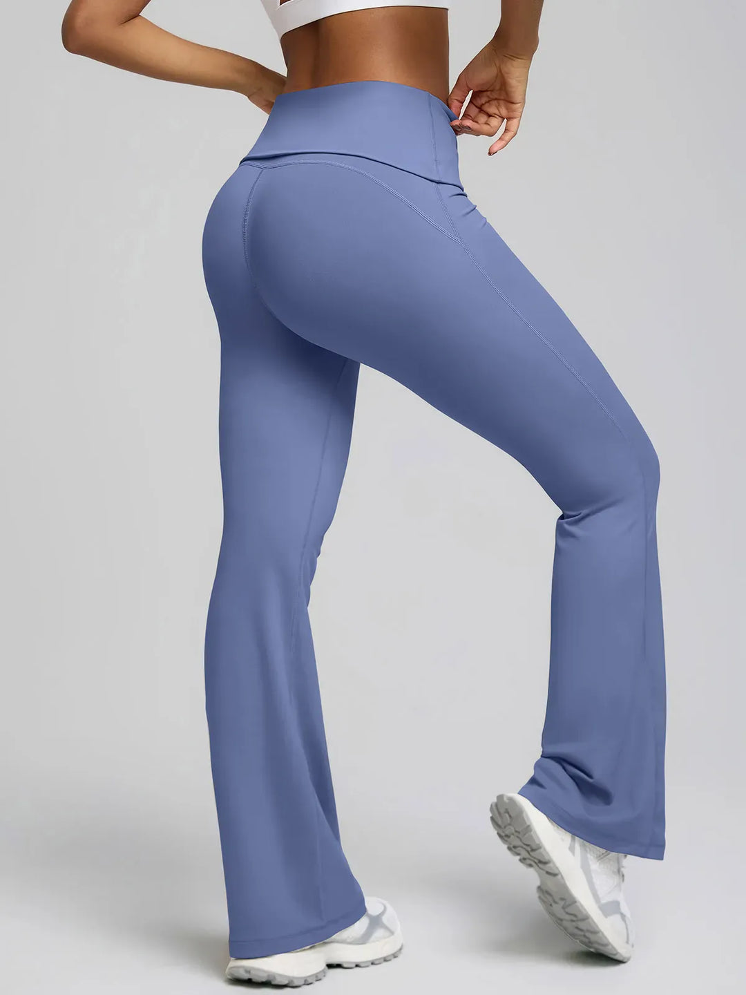 Tummy Control Adjustable Foldover Flare Leggings