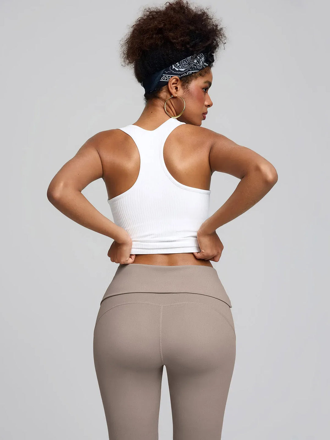 Tummy Control Adjustable Foldover Flare Leggings