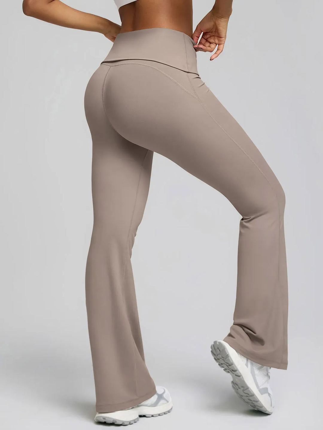 Tummy Control Adjustable Foldover Flare Leggings