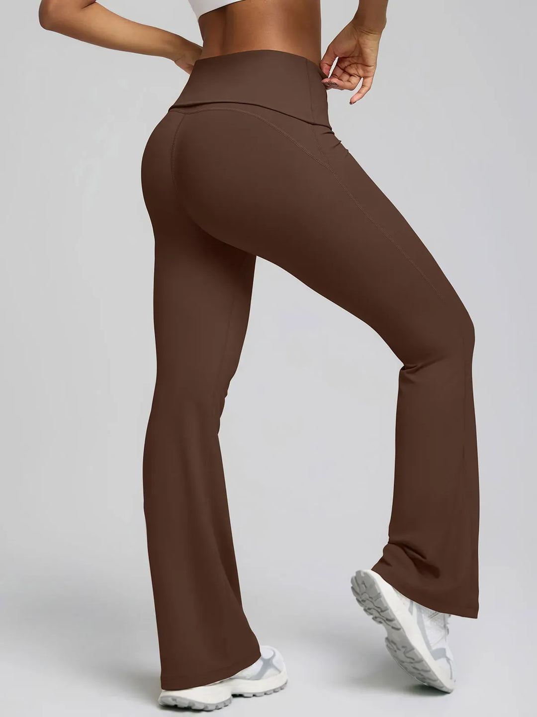 Tummy Control Adjustable Foldover Flare Leggings
