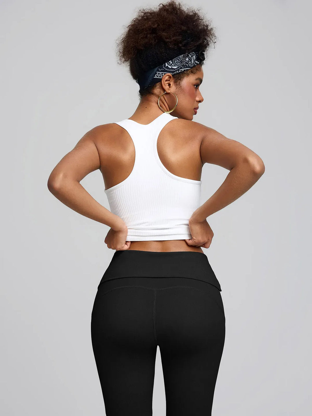 Tummy Control Adjustable Foldover Flare Leggings