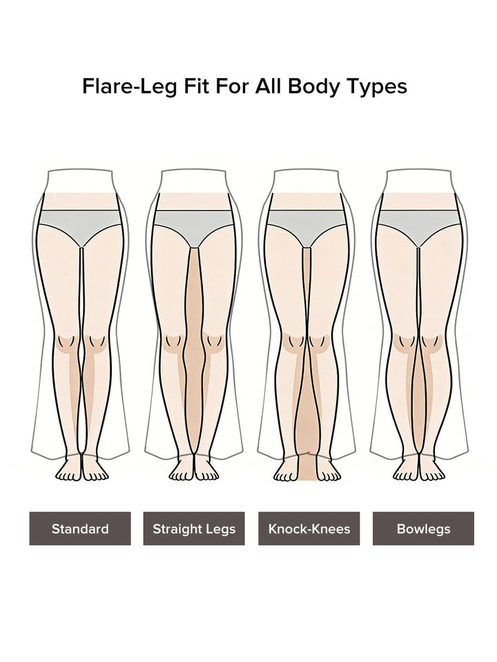 Tummy Control Adjustable Foldover Flare Leggings