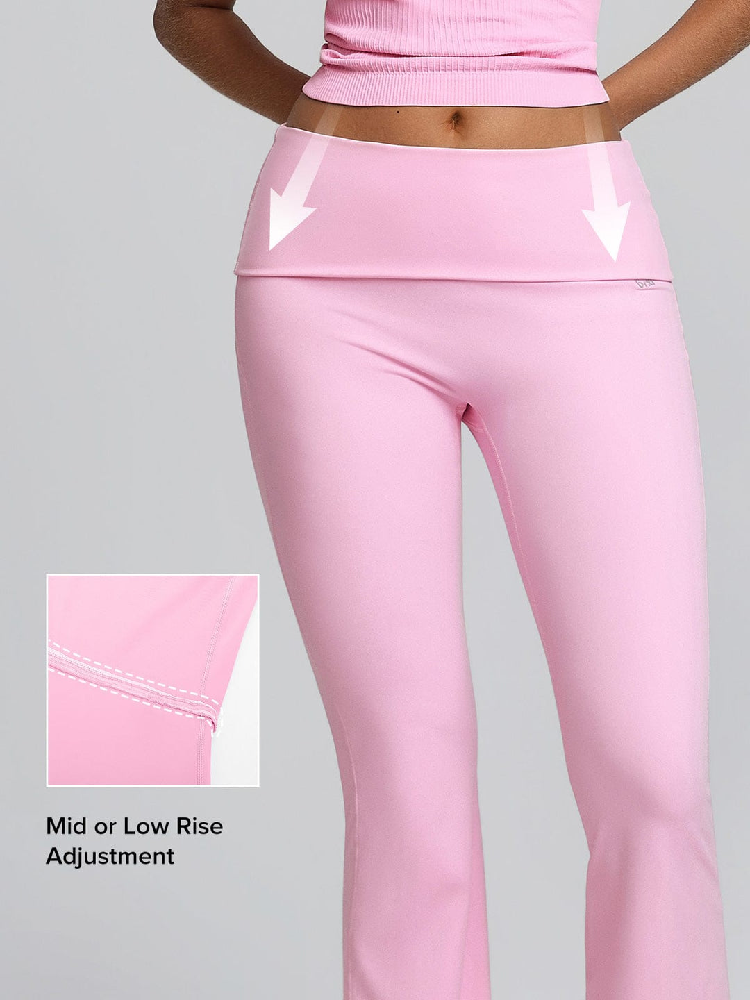 Tummy Control Adjustable Foldover Flare Leggings