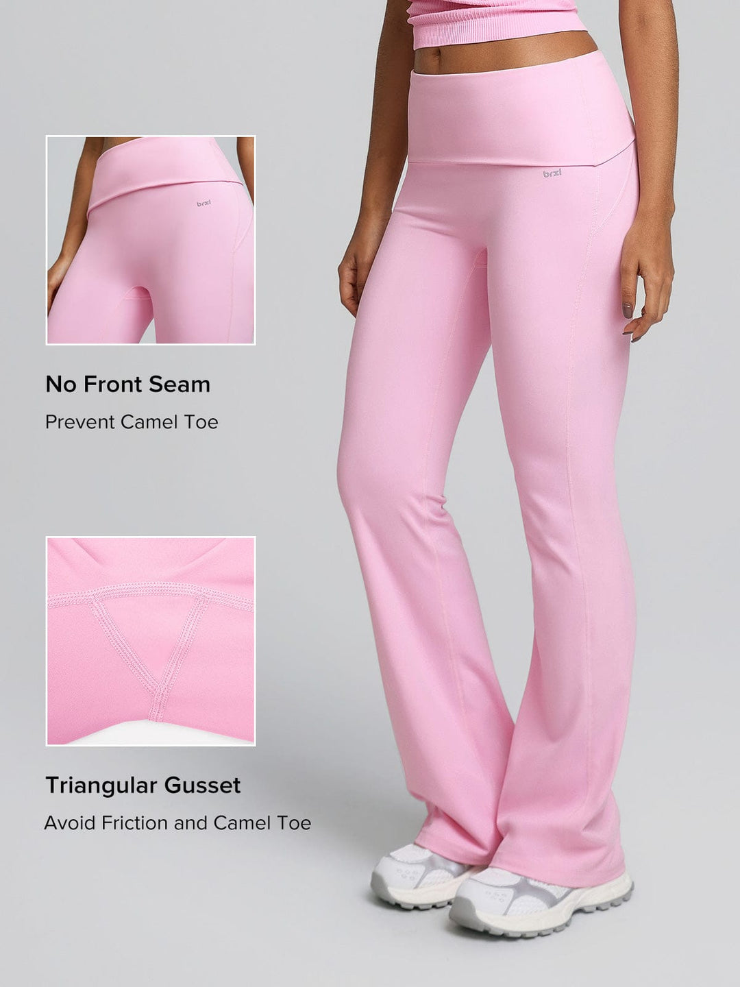 Tummy Control Adjustable Foldover Flare Leggings