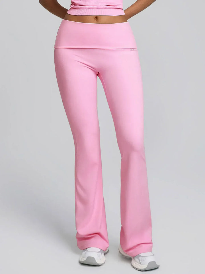 Tummy Control Adjustable Foldover Flare Leggings