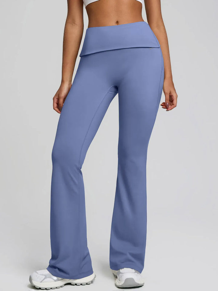 Tummy Control Adjustable Foldover Flare Leggings