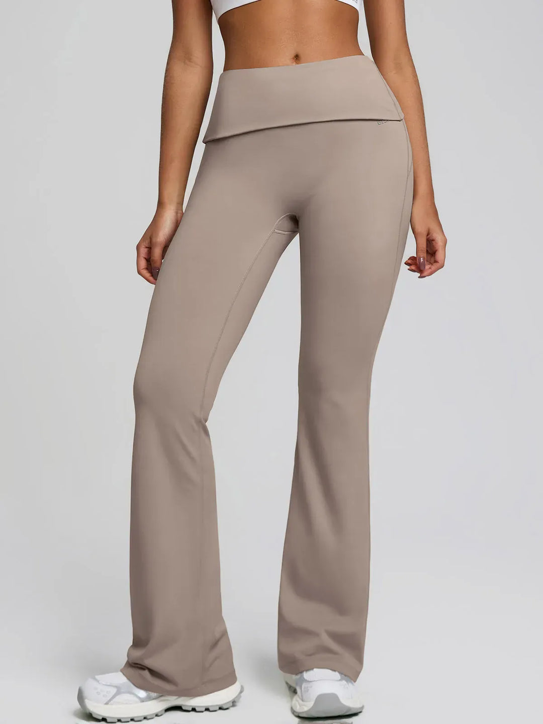 Tummy Control Adjustable Foldover Flare Leggings