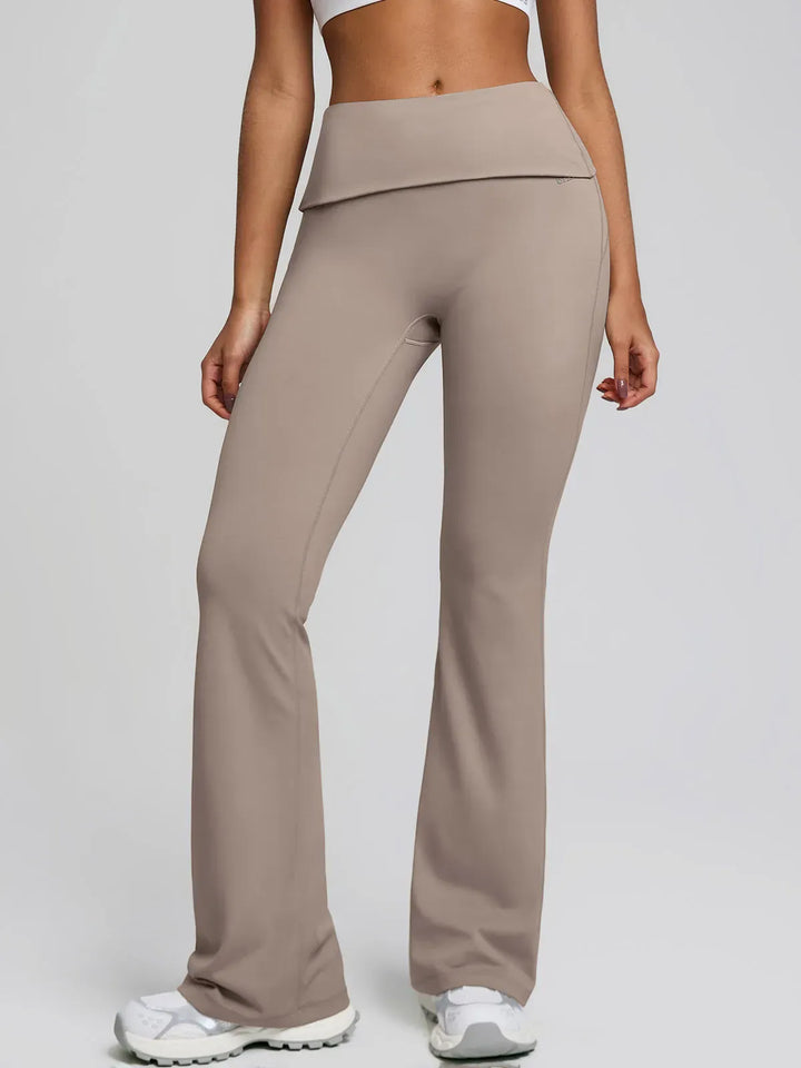 Tummy Control Adjustable Foldover Flare Leggings