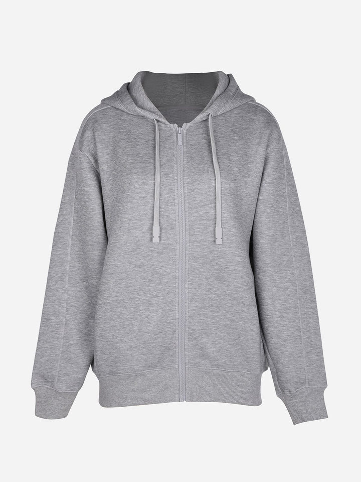 A model wearing a OTHERS Classic Hooded Sweatshirt Cotton Zip Hoodie S