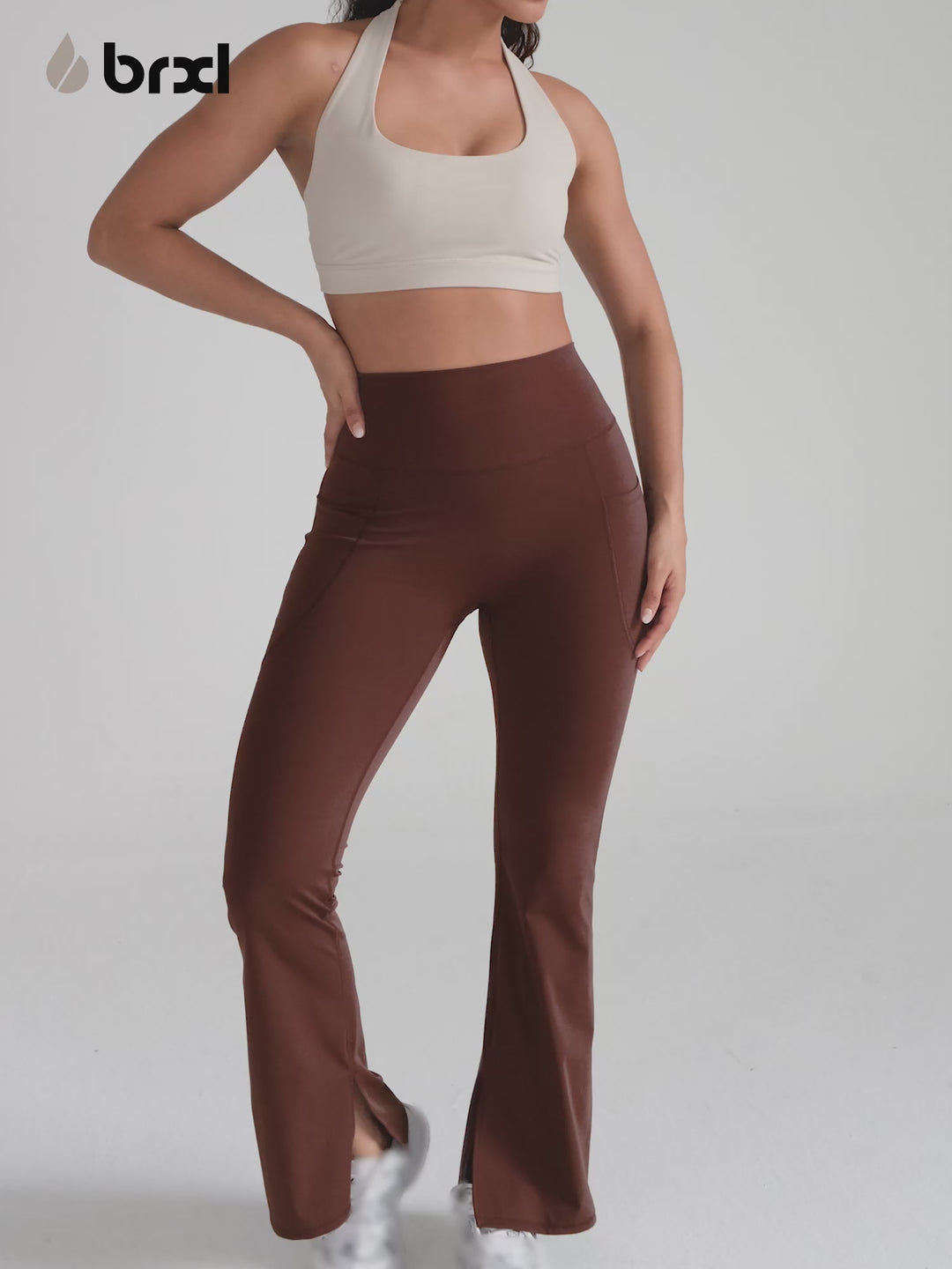 High Rise Flared Side Pockets Scrunch Leggings