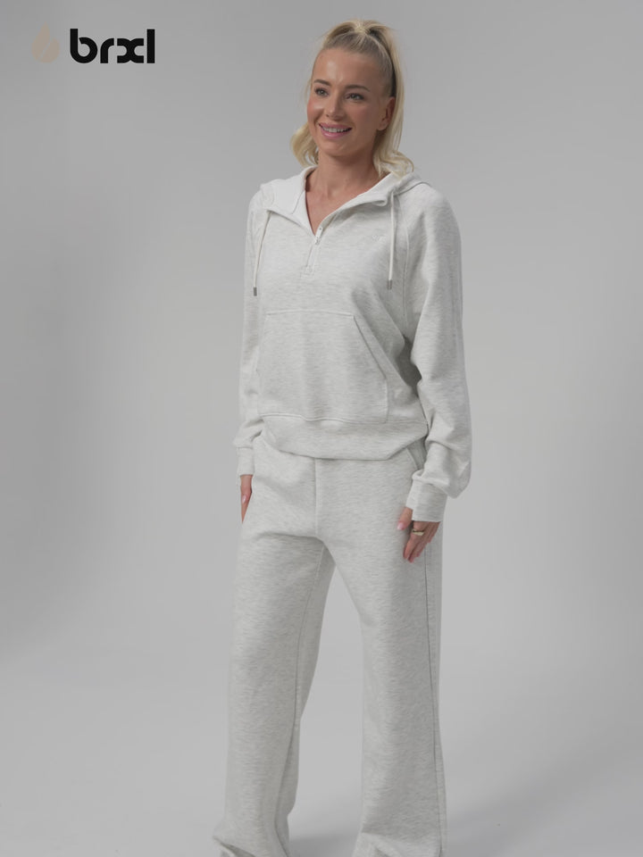 Cropped Half-Zip Pullover Comfort Hoodie